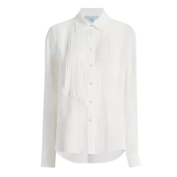 Hillhouse Home NWT The Mellie Top Georgette Ivory Size L - Picture 5 of 8